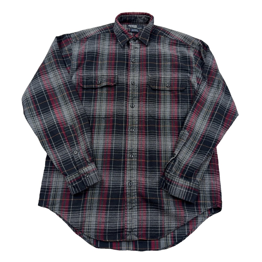 Polo Ralph Lauren Flannel GI Shirt Men Small Black Red Button Up Plaid Pockets